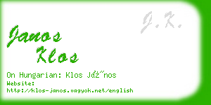 janos klos business card